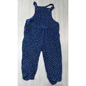 Du Pareil au meme Corduroy blue overalls romper jumpsuit EUC 24m floral